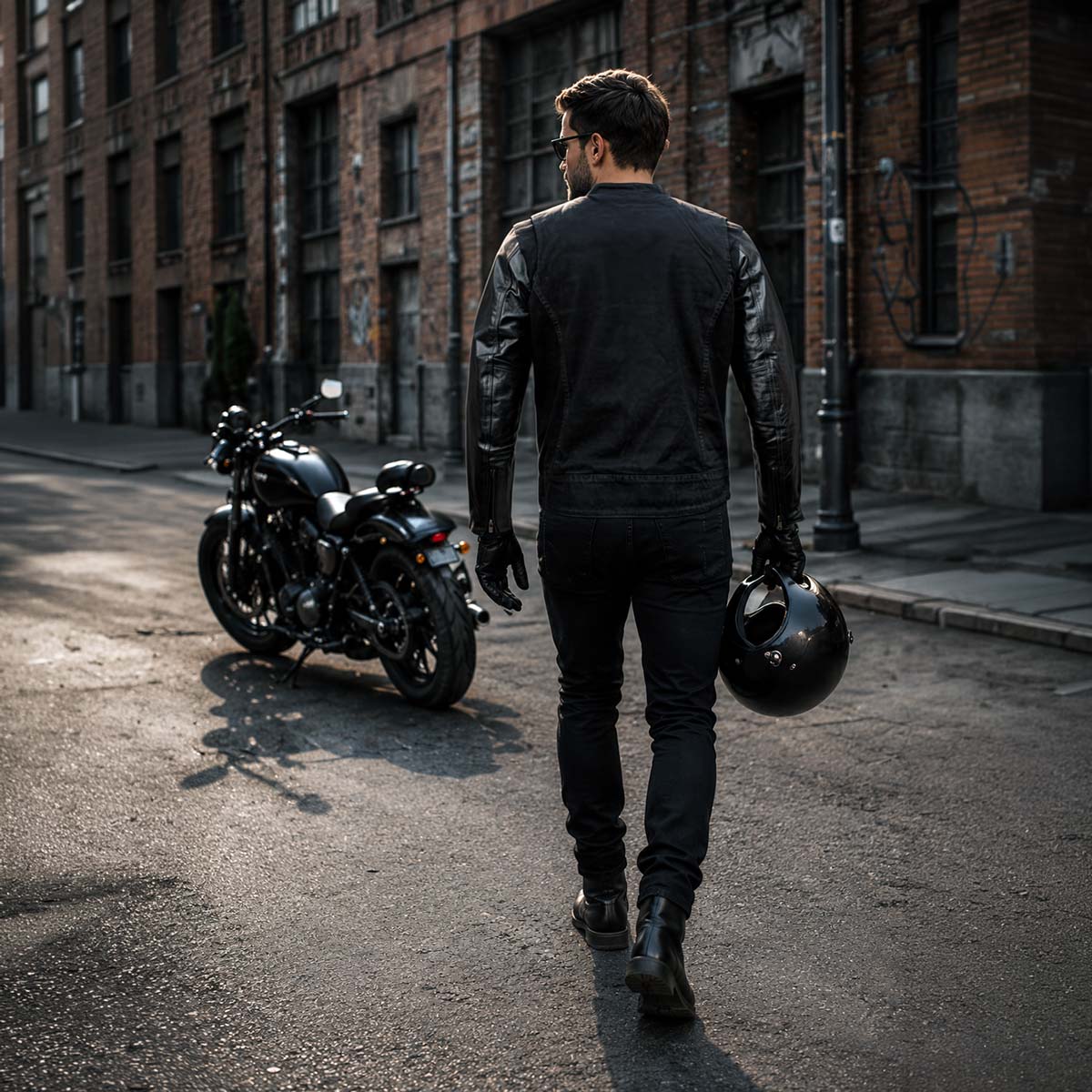 Milwaukee Leather MDM1003 Men's Black Denim and Leather Sleeves Motorcycle Riders Jacket