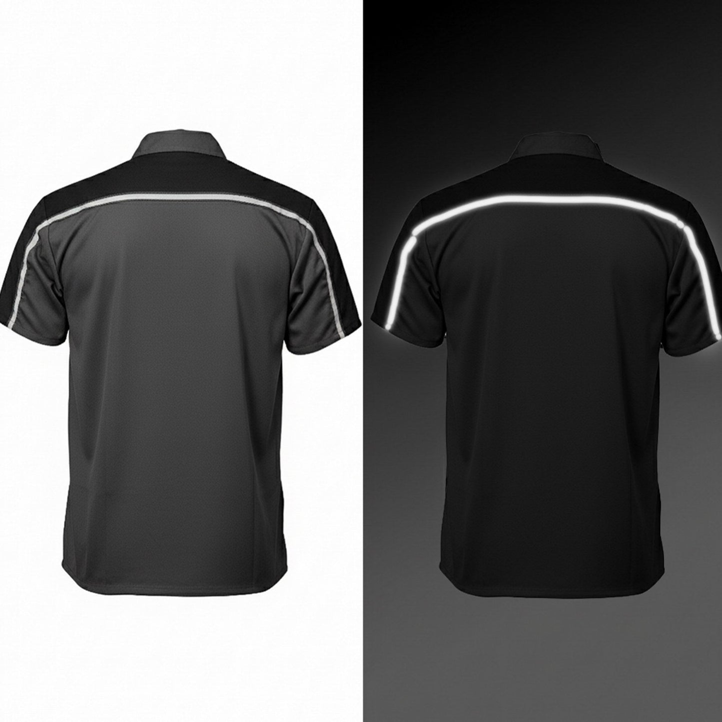 Milwaukee Motorcycle Clothing Co. Men’s Delco Gray/Black Mechanic Rider Ready Shirt w/ Reflective Strip MDM11605