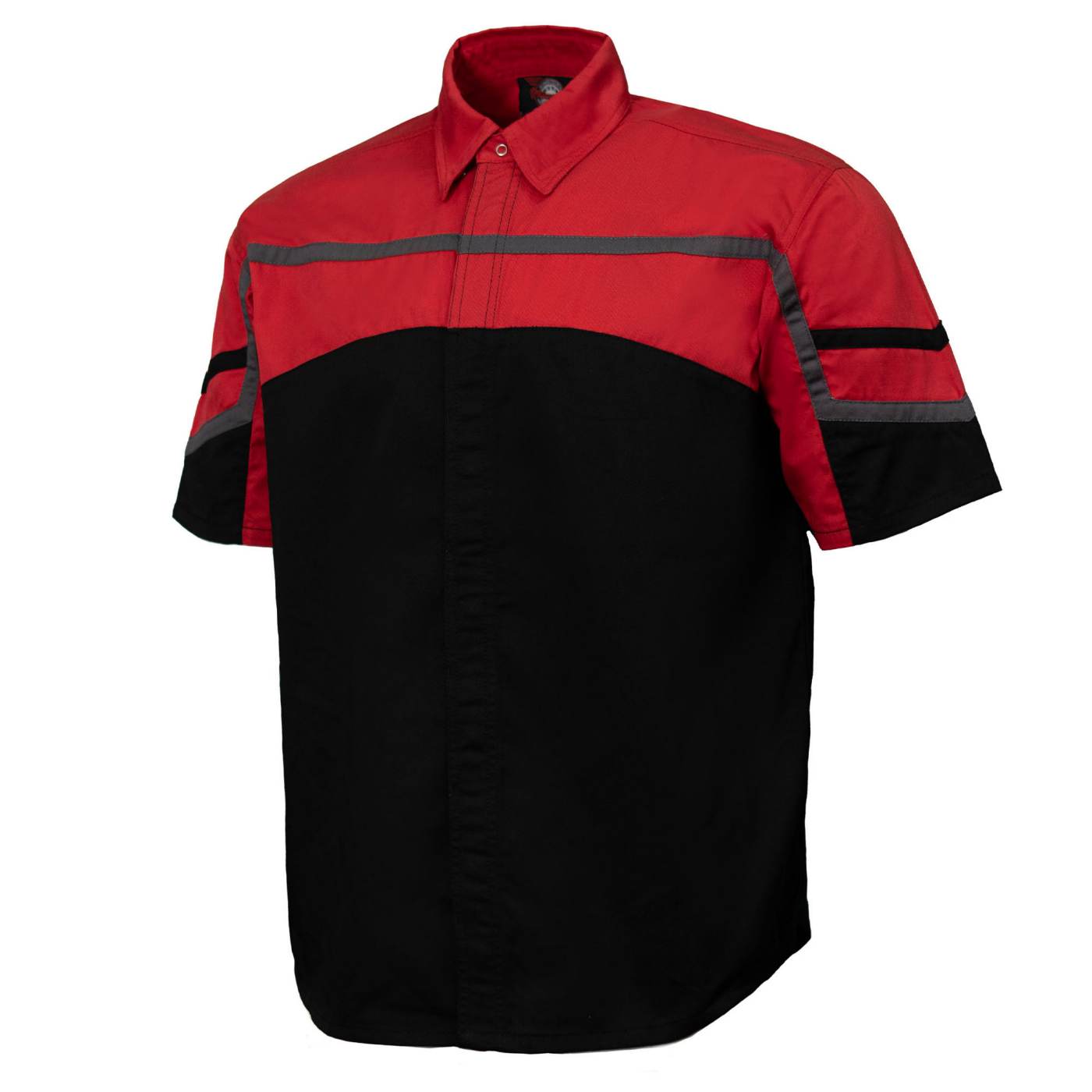 MMCC Men’s Torque Shift Reflective Mechanic Work Shirt - Concealed Closure - 50/50 Cotton Poly Blend - MDM11617