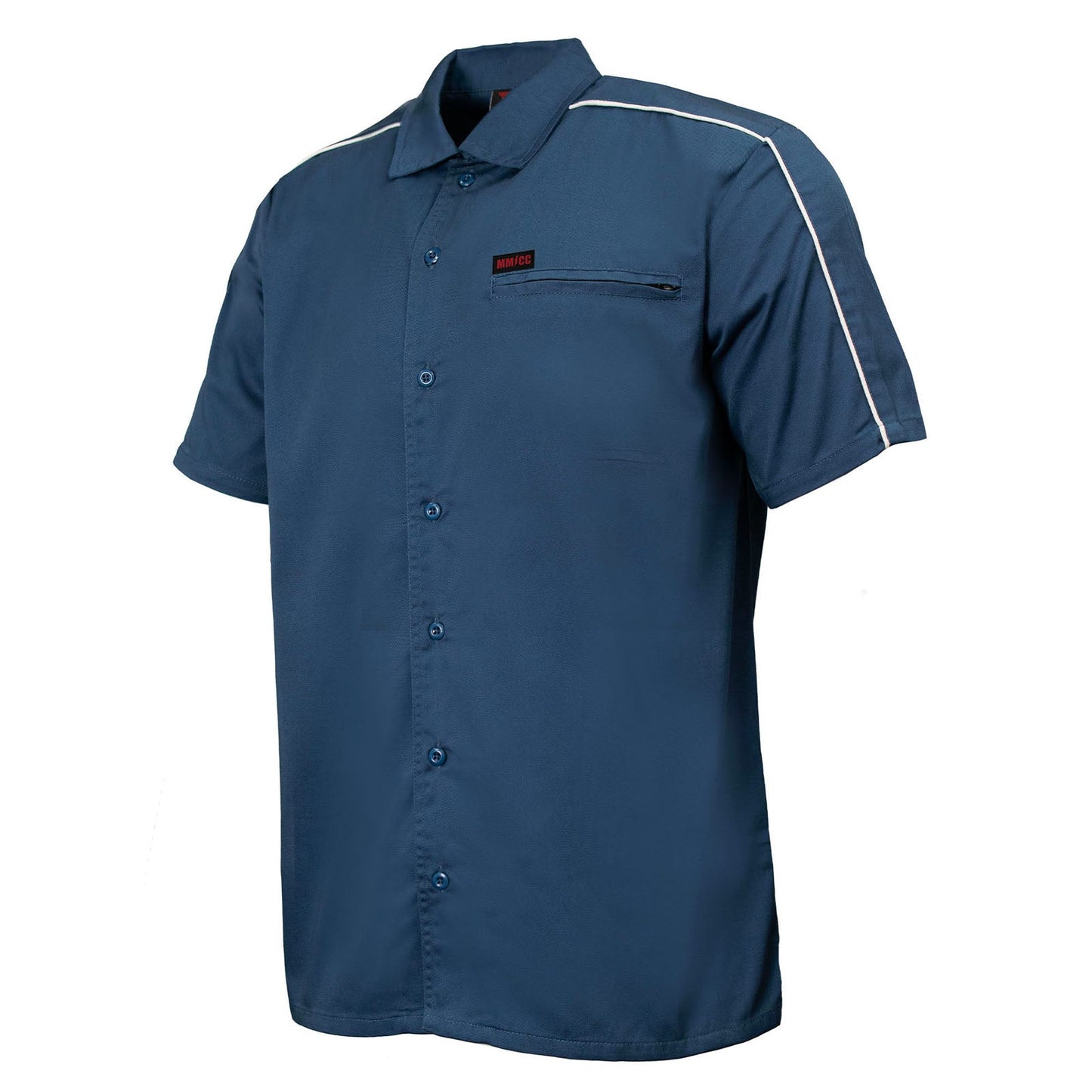 MMCC Men's Pinstripe PolyPoly-Blend Mechanic Shirt - MDM11620