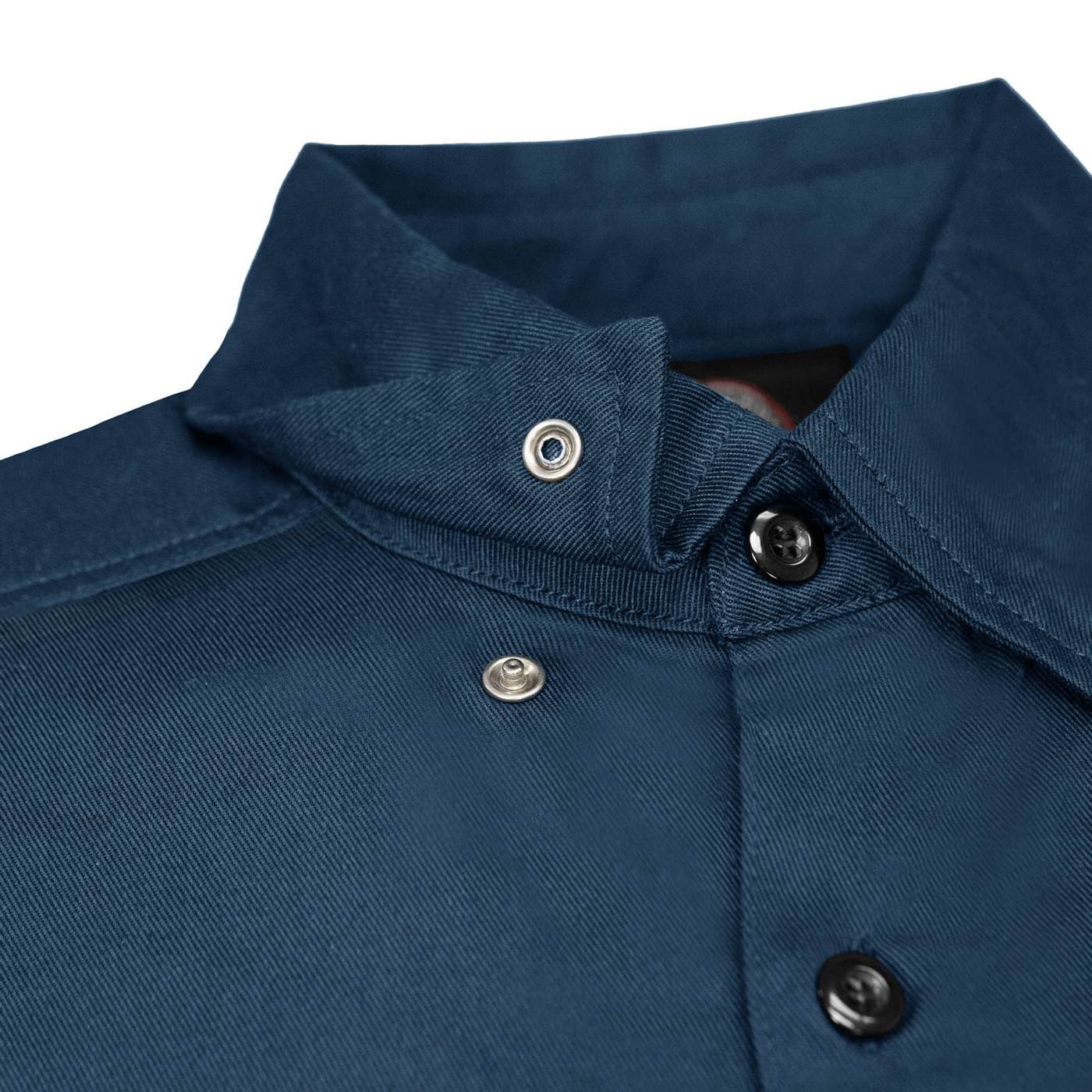 MMCC Men’s 'Double Down' Blue/Black Short Sleeve Mechanic Work Shirt - w/ Single Pocket - MDM11625
