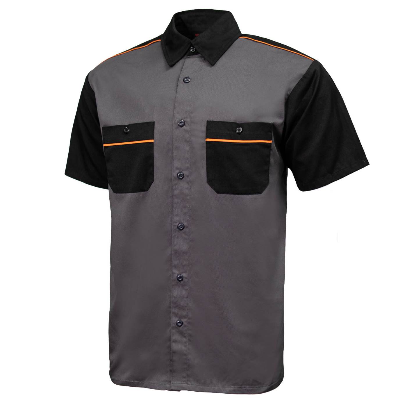 MMCC Men’s SwitchGear Mechanic Work Shirt - Short Sleeve Button Up Shop - 50/50 Cotton Poly Blend - MDM11654