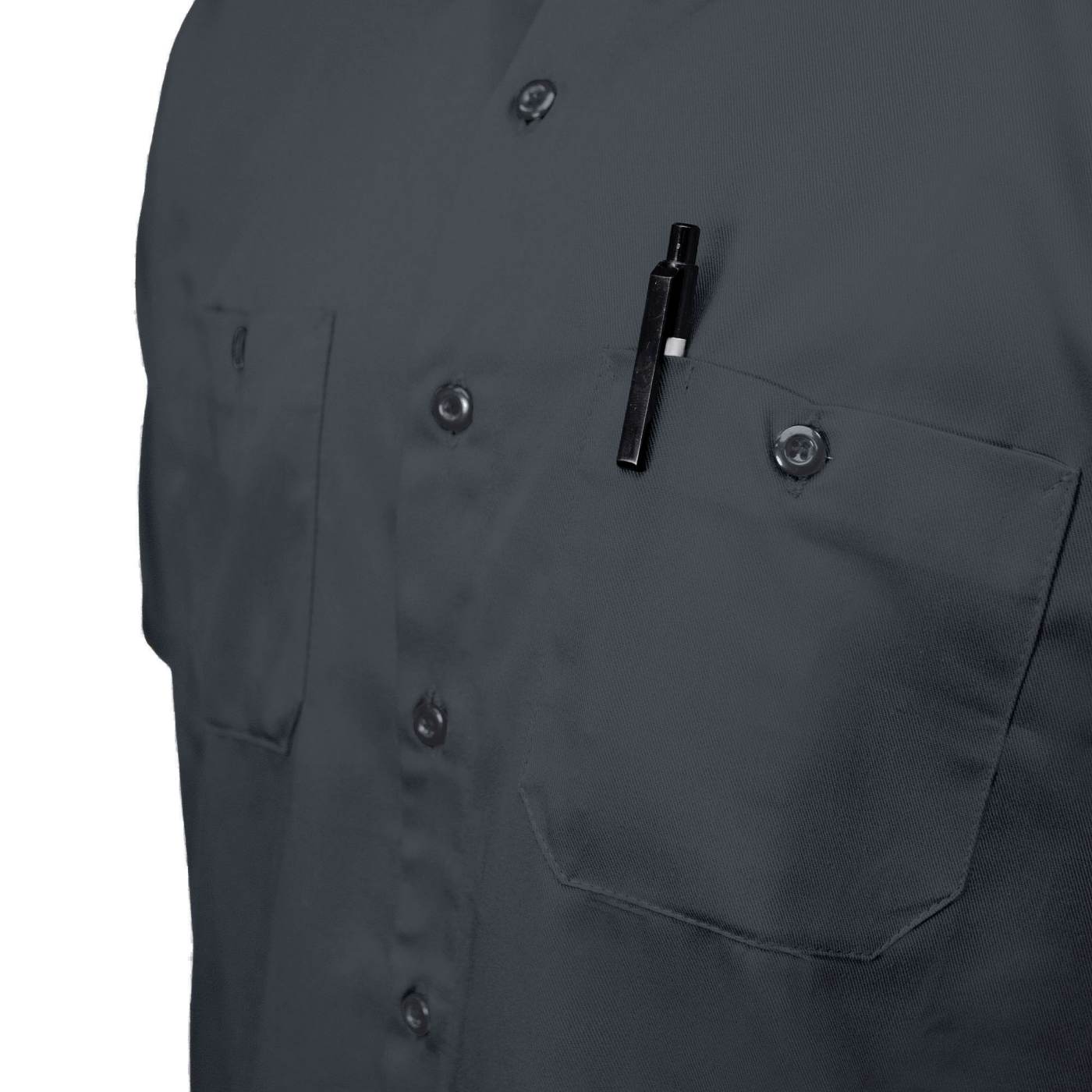 MMCC Men's Charcoal Super Duty Classic Mechanic Button Up Shirt - 2 Chest Pockets - Microfiber Panel - MDM11687