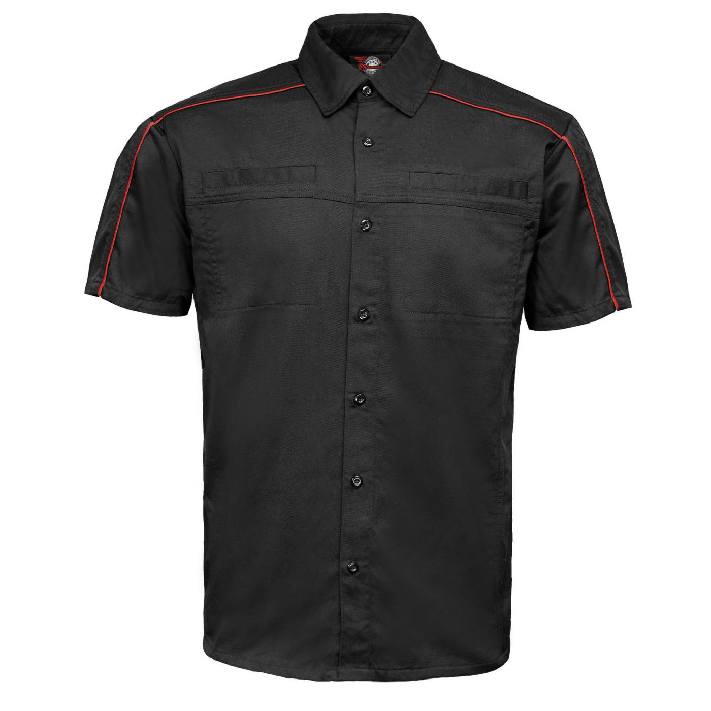 MMCC Men's Slipstream Black/Red Mechanic Work Shirt - 100% Cotton w/ Microfiber Panel - MDM11691