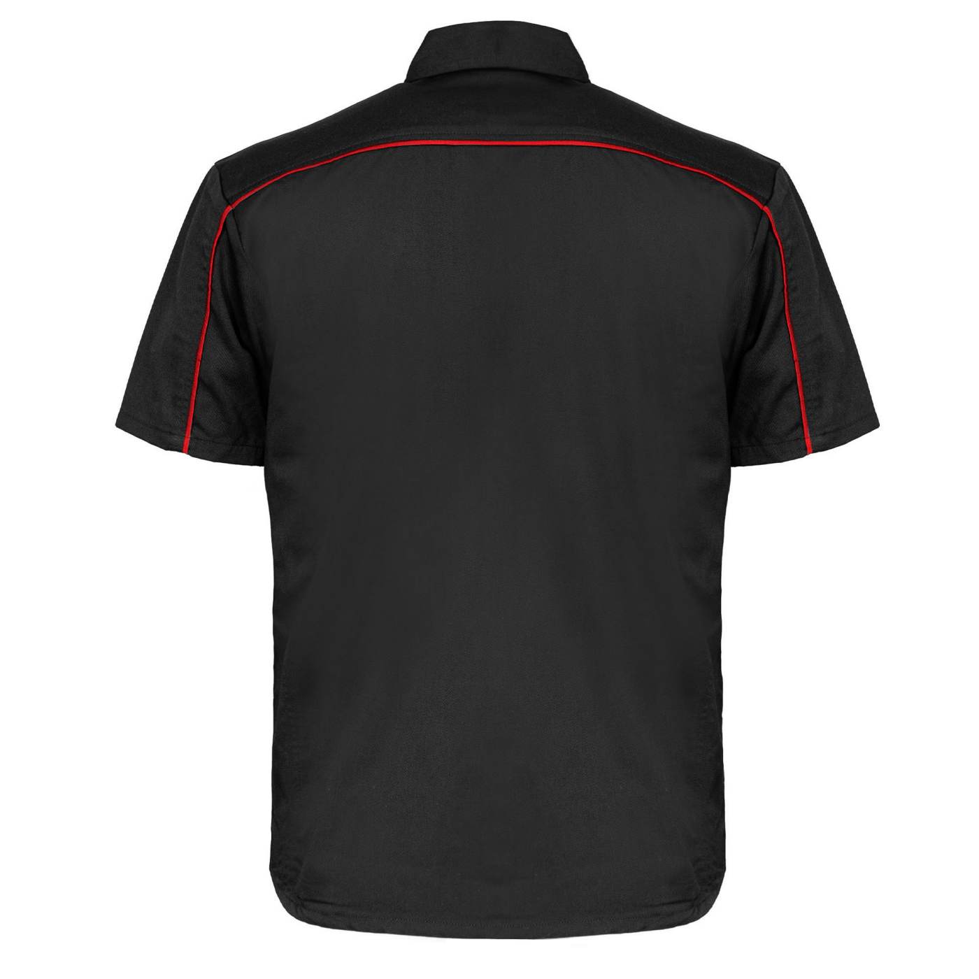 MMCC Men's Slipstream Black/Red Mechanic Work Shirt - 100% Cotton w/ Microfiber Panel - MDM11691