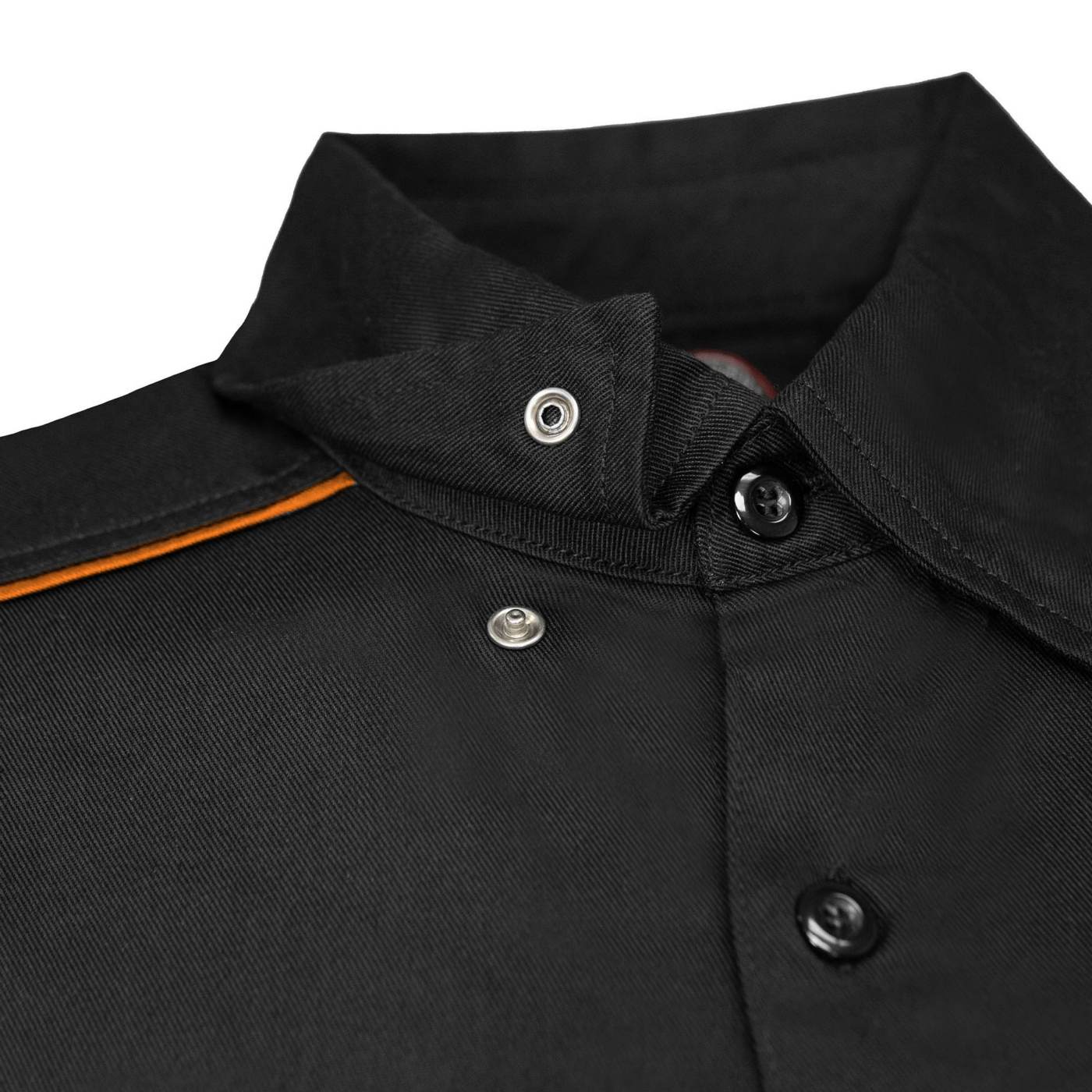 MMCC Men's Slipstream Black/OrangeMechanic Work Shirt - 100% Cotton w/ Microfiber Panel - MDM11693
