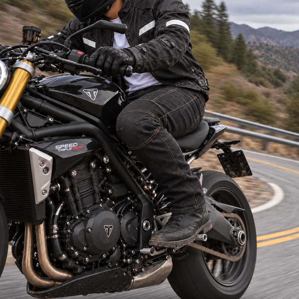 Milwaukee Leather Men's Armored Classic Fit Black Denim Motorcycle Racing Style Pants - MDM5016