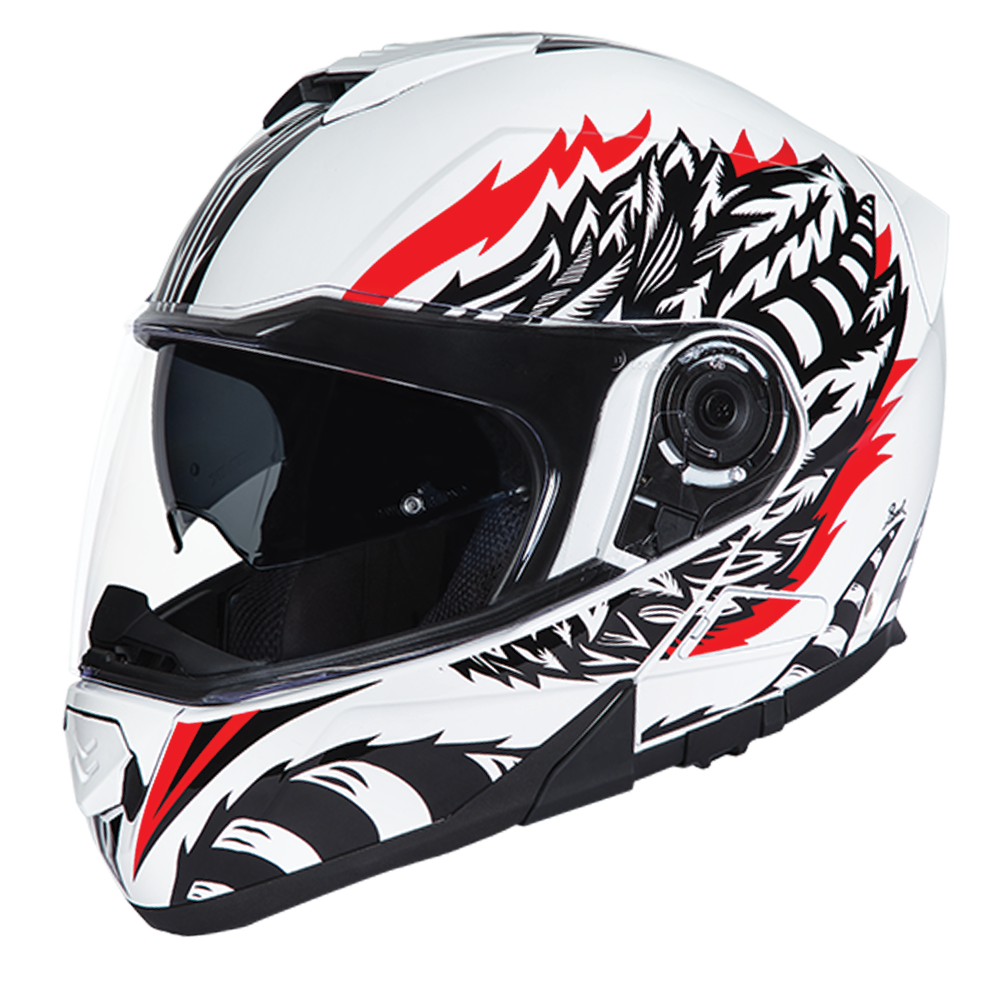 Daytona Glide Modular Motorcycle Helmet - DOT Approved, Bluetooth Ready, Dual Visor, Men/Women/Youth - W/ Phoenix