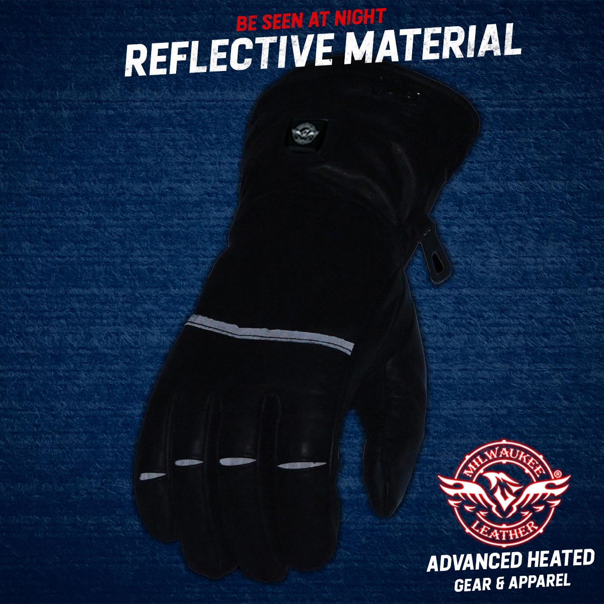 Milwaukee Leather MG7513SET Men’s Heated Winter Gloves for Motorcycle Ski Hunting/Harness Wire and i-Touch