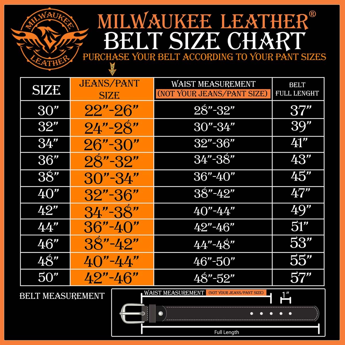 Milwaukee Leather Men's Frontier Star Black Leather Belt with Western Star Emblems  - 1.5 Inch Biker Belt - MP7135