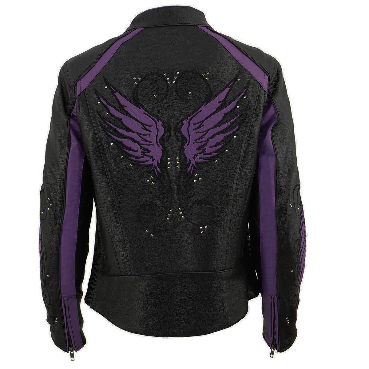 Milwaukee Leather ML1952 Women's Black and Purple Embroidered and