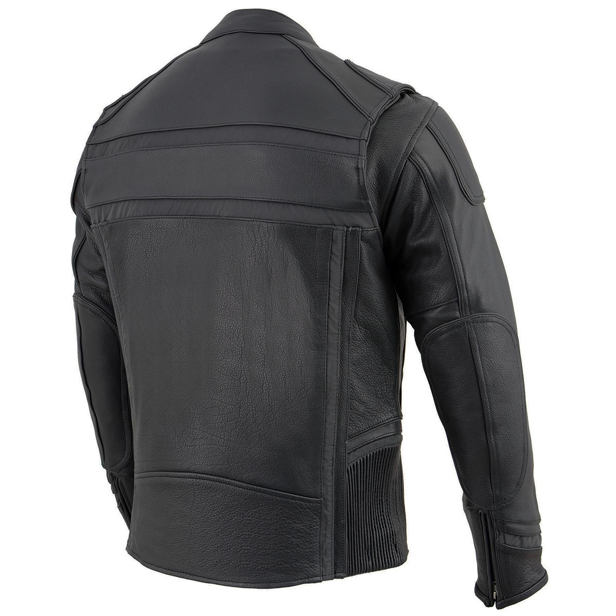 Milwaukee Leather ML2083 Men's Black Vented Reflective Leather Jacket