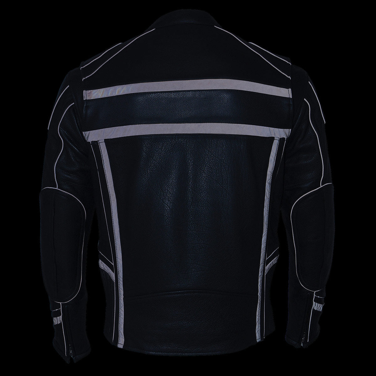 Milwaukee Leather MLM1516 Black Real Leather Motorcycle Jacket For Men