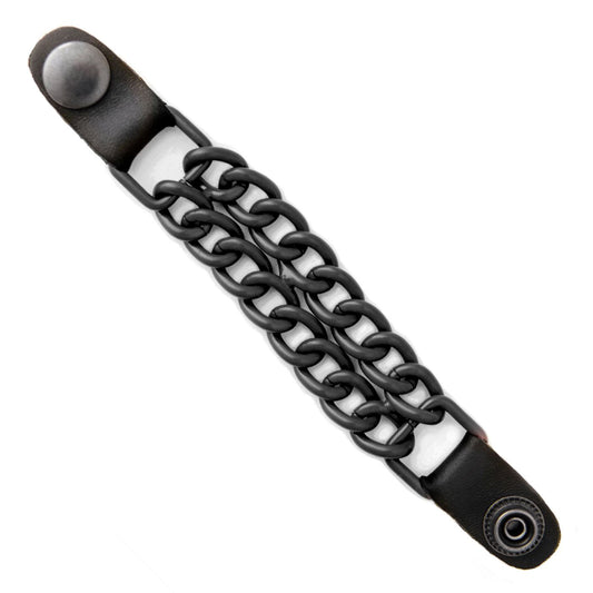 vest extender black metal braid with black snap closure on each end