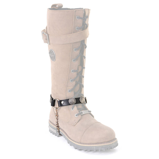 Milwaukee Leather Silver Boot Chain w/ Vintage Native American Medallion & Adjustable Strap -MLA3001