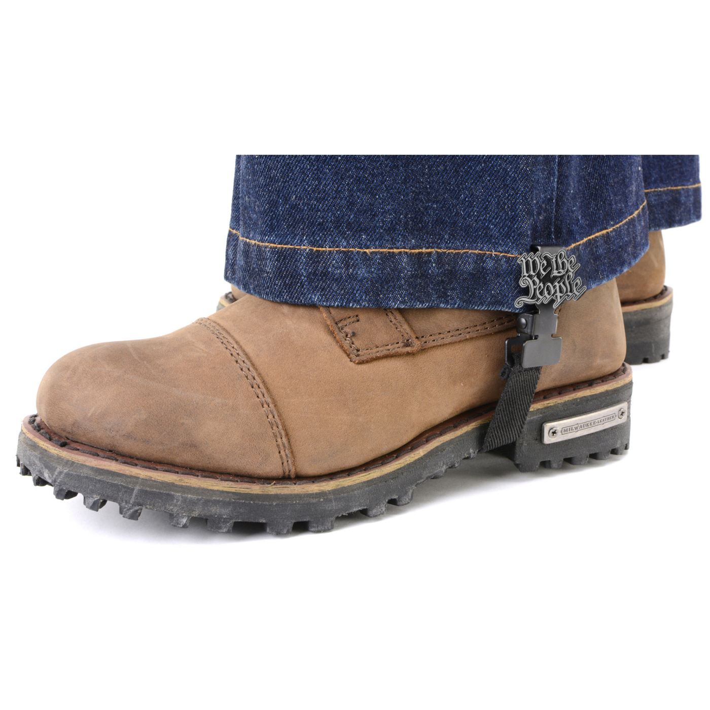 Milwaukee Leather MLA4014 We The People Motorcycle Biker Elastic Bungee Clips for Chaps or Pants (Set of 2)