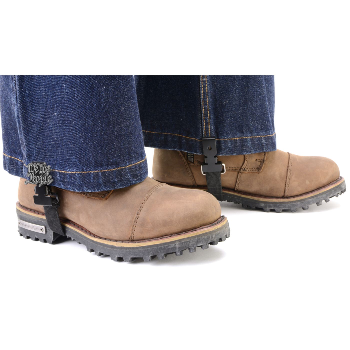 Milwaukee Leather MLA4014 We The People Motorcycle Biker Elastic Bungee Clips for Chaps or Pants (Set of 2)