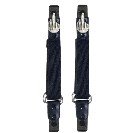 Milwaukee Leather MLA4016 Middle Finger Motorcycle Biker Elastic Bungee Clips for Chaps or Pants (Set of 2)