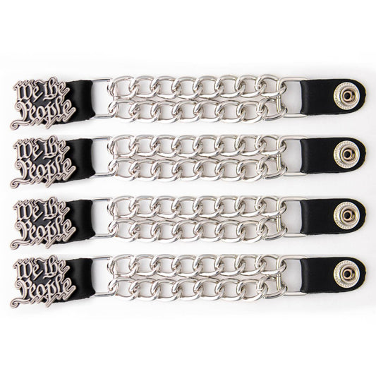 Milwaukee Leather 4-Piece Vest Extender Set - We The People, Double Chrome Chains, 4-Inch-MLA6031SET