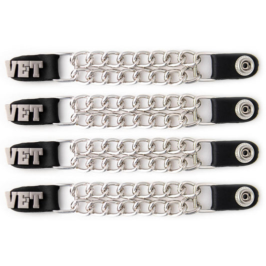 Milwaukee Leather 4-Piece Vest Extender Set - VET, Double Chrome Chains, 4-Inch-MLA6034SET