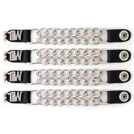 Milwaukee Leather 4-Piece Vest Extender Set - FTW, Double Chrome Chains, 4-Inch-MLA6036SET