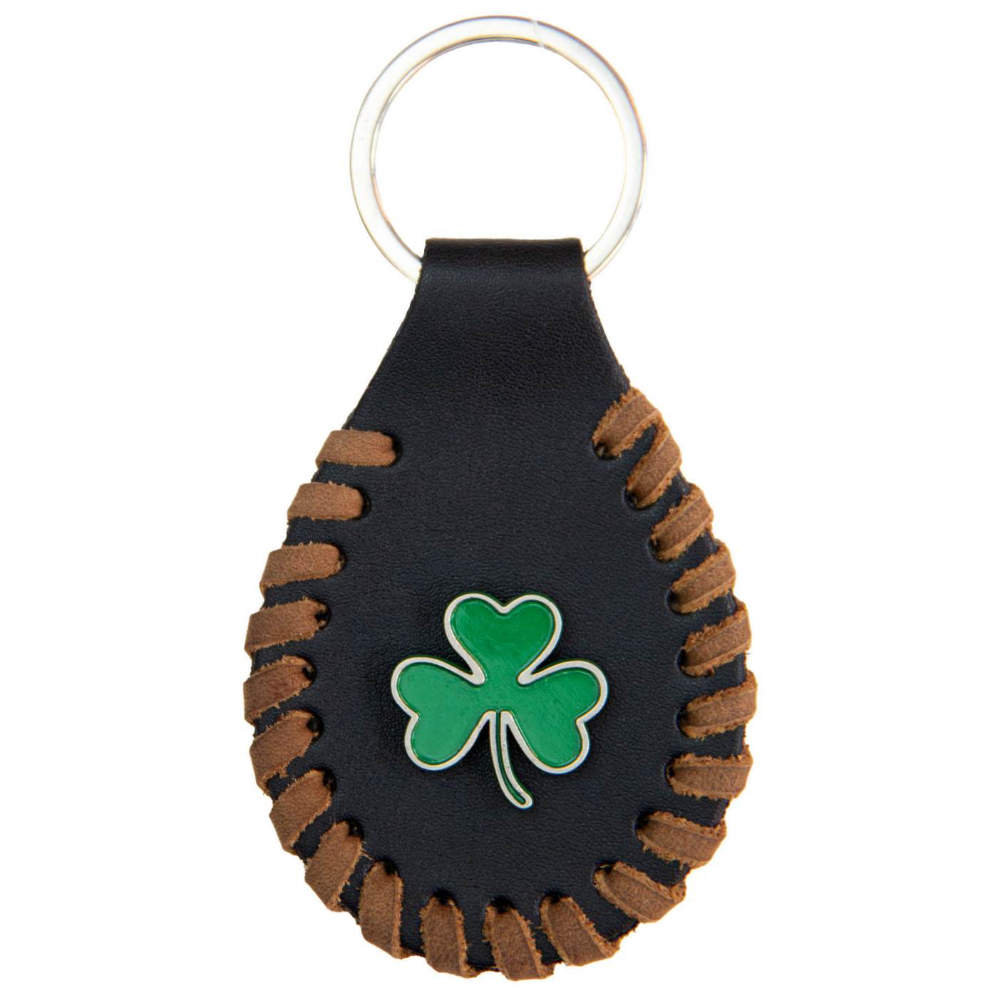 Milwaukee Leather Black 3 Leaf CloverP ewter Emblem Key Chain - MLA9500