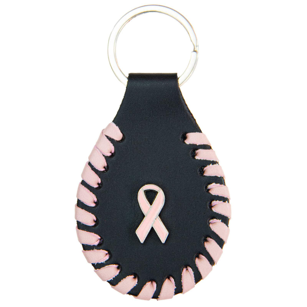 Milwaukee Leather Pink Ribbon Pewter Emblem Key Chain - MLA9509