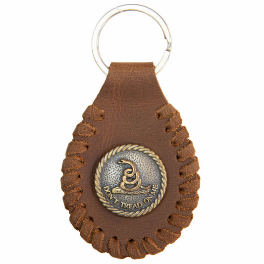 Milwaukee Leather Black Don't Tread On Me Pewter Emblem Key Chain - MLA9511