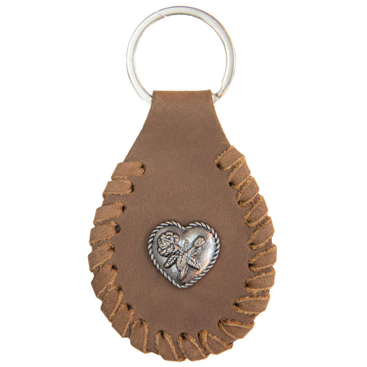 Milwaukee Leather Black Rose Heart Pewter Emblem Key Chain - MLA9515