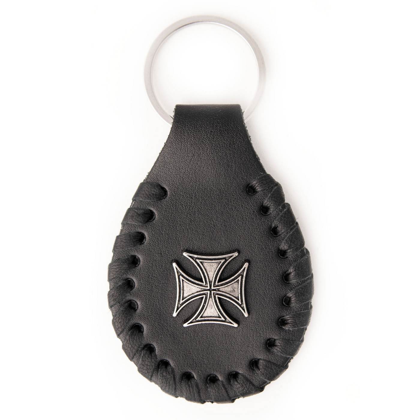 Milwaukee Leather Black Iron Cross Pewter Emblem Key Chain - MLA9518