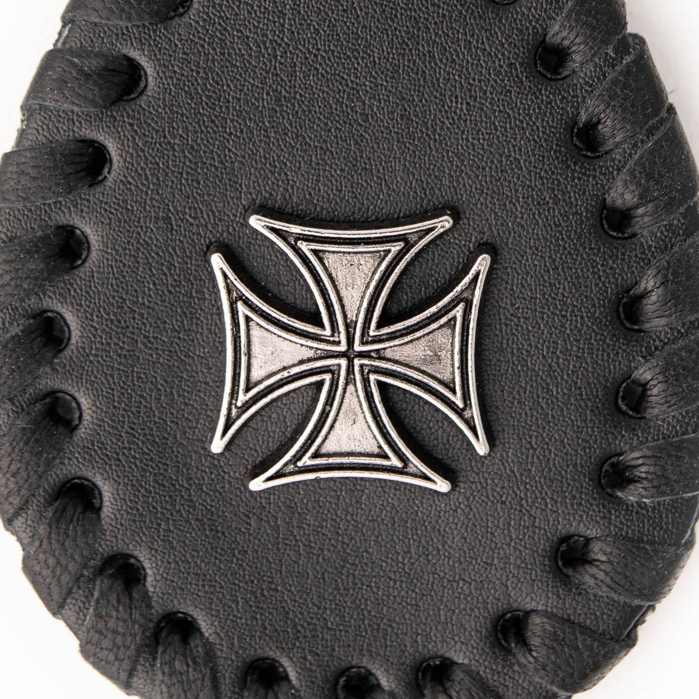 Milwaukee Leather Black Iron Cross Pewter Emblem Key Chain - MLA9518