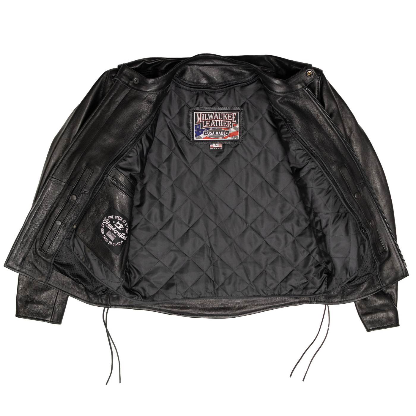 Milwaukee Leather USA MADE MLJKM5002 Men's Black Air Stream Vented