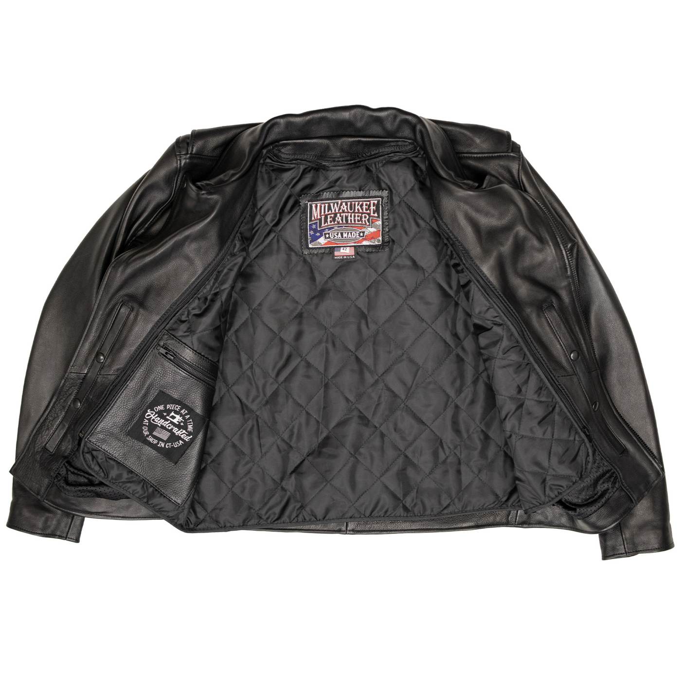 Milwaukee Leather USA MADE MLJKM5008 Men's Black Revolve Premium