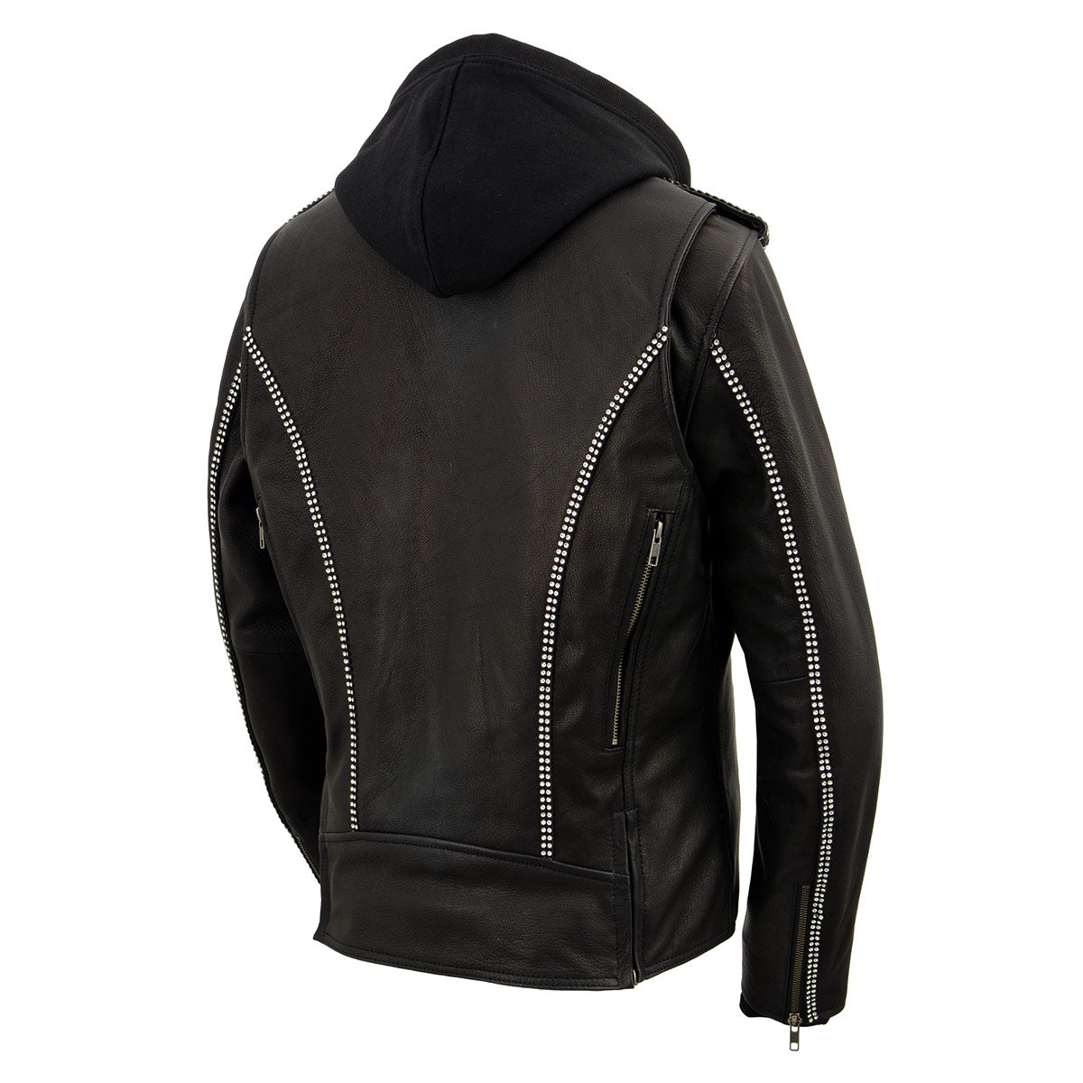 Milwaukee Leather MLL2503 Women's Black 'Bedazzled' Leather Moto