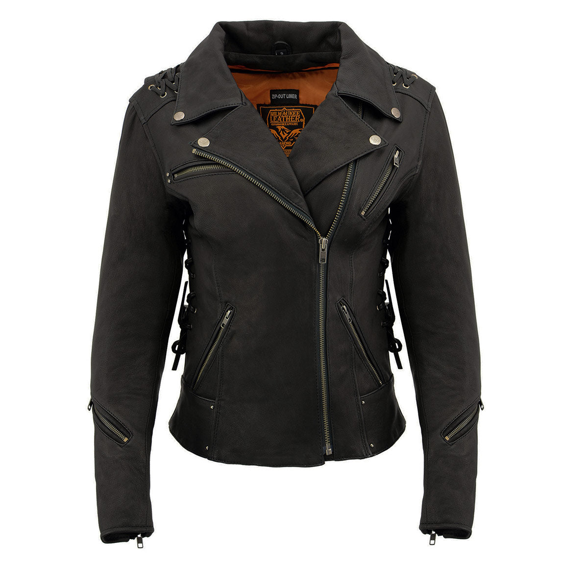 Milwaukee Leather MLL2525 Women's Black Leather Lightweight Lace