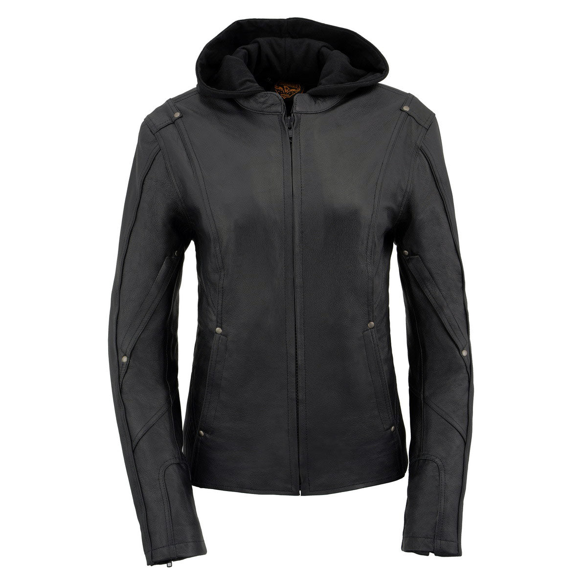 Milwaukee Leather MLL2555 Women's Black 3/4 Hooded Leather Jacket