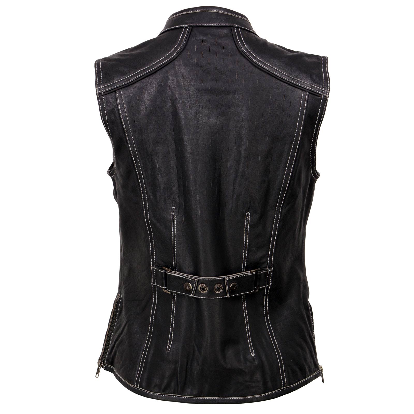 Milwaukee Leather MLL4507 Women's Black Leather Purple Accented