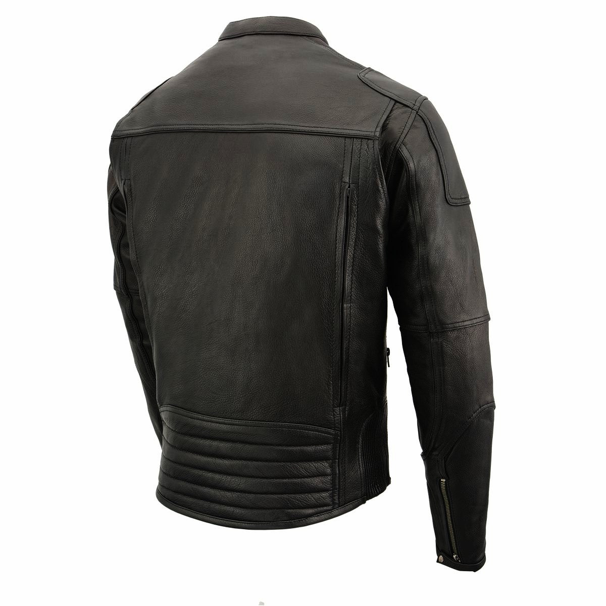 Milwaukee Leather MLM1502 Men's Black Premium Leather Vented Motorcycle Biker Jacket w/ Cool-Tec Leather Treatment Tech