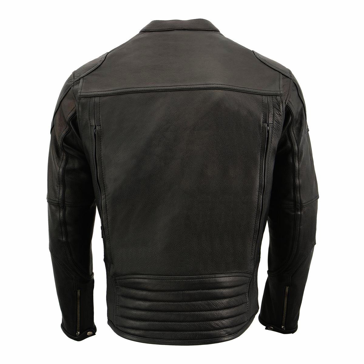 Milwaukee Leather MLM1502 Men's Black Premium Leather Vented Motorcycle Biker Jacket w/ Cool-Tec Leather Treatment Tech