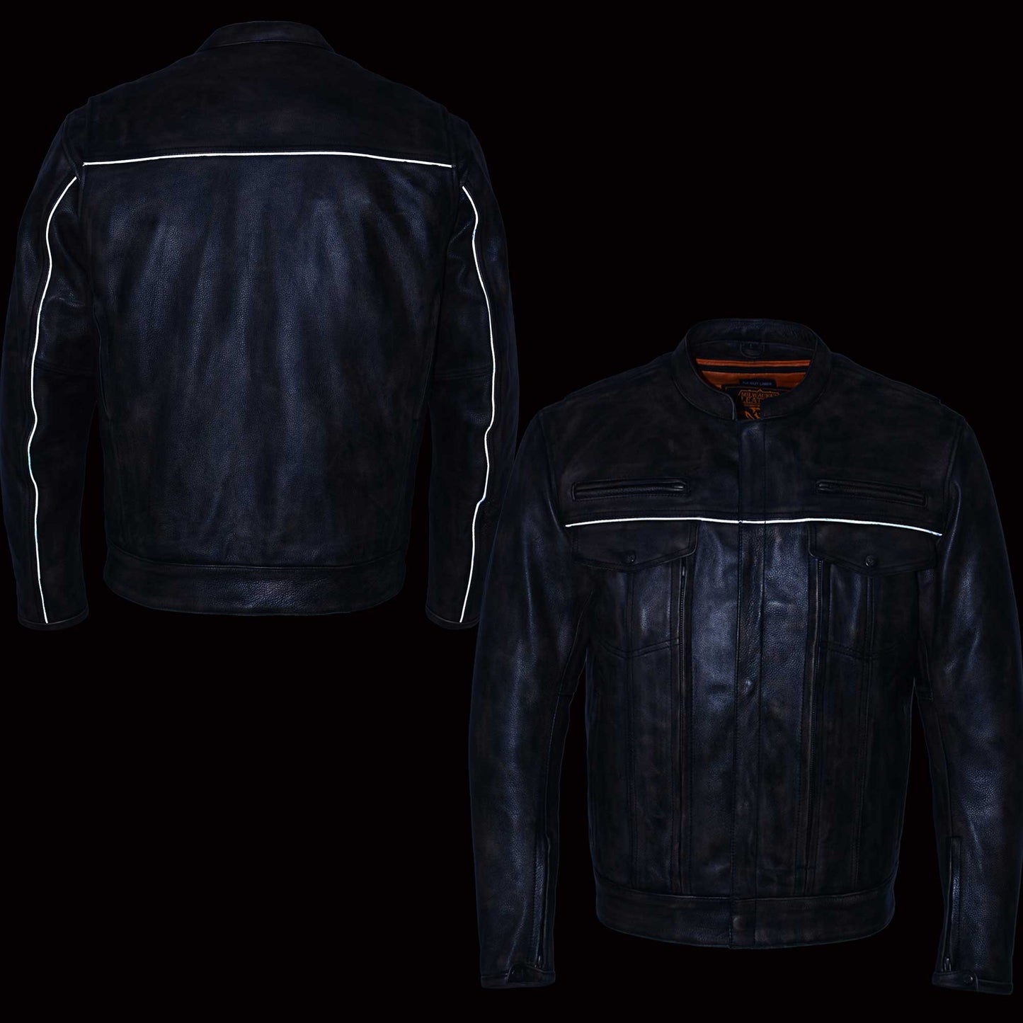 Milwaukee Leather MLM1508 Men's Distressed Brown Leather Motorcycle Jacket