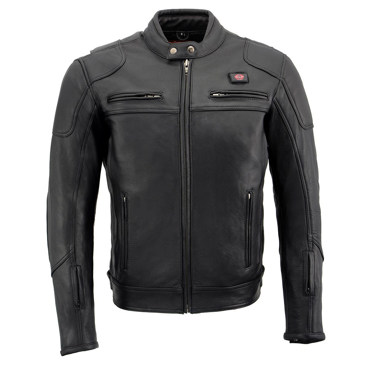 Milwaukee Leather Heated Jacket for Men's Black Cowhide Leather - Motorcycle Vented Jacket for All Seasons MLM1513