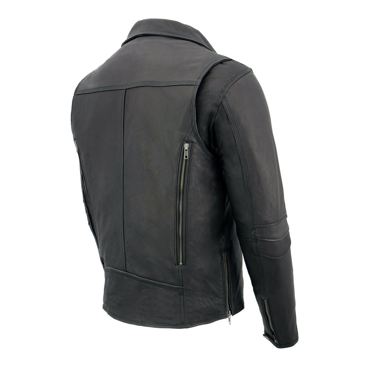 Milwaukee Leather MLM1516 Black Real Leather Motorcycle Jacket for