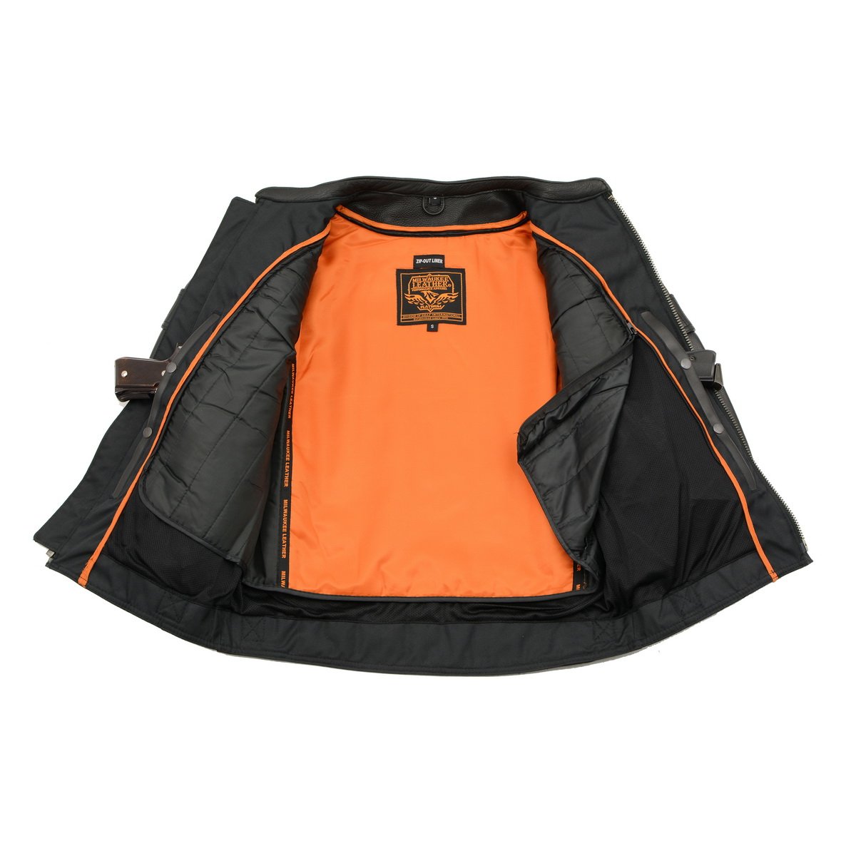 Milwaukee Leather MLM1545 Men's Quilted Pattern Triple Vent Black Leather Scooter Jacket