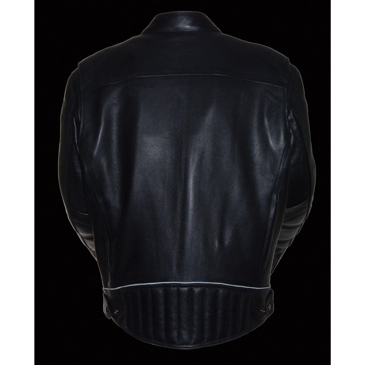 Milwaukee Leather MLM1560 Men's Black Long Body and Vented Motorcycle Leather Jacket