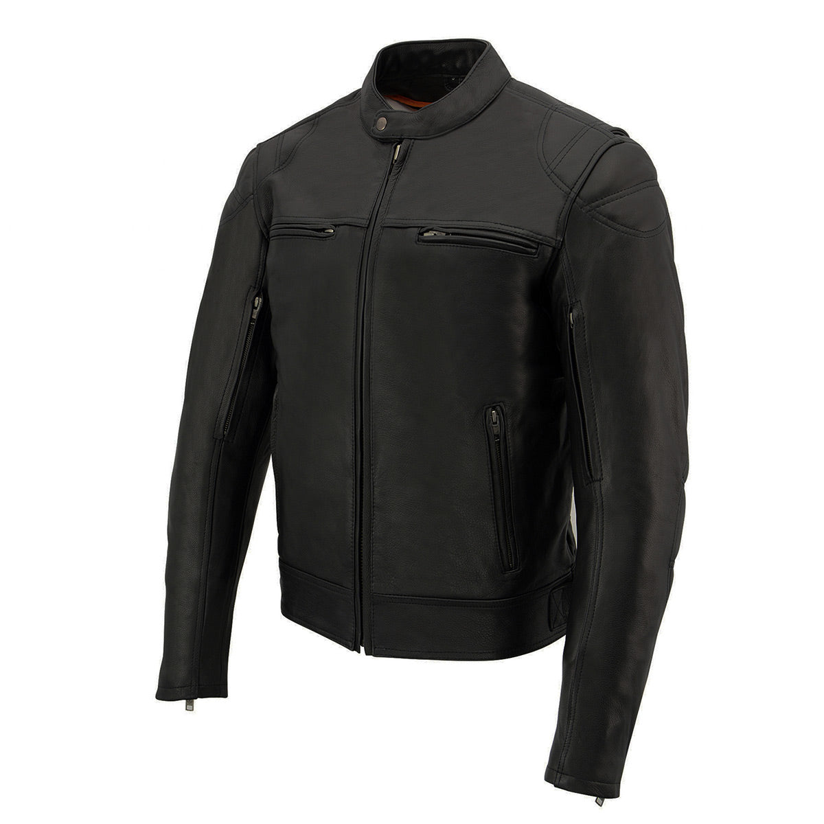 Milwaukee Leather MLM1560 Men's Black Long Body and Vented Motorcycle Leather Jacket