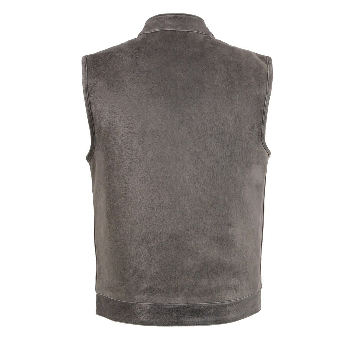 Milwaukee Leather MLM3513 Men's Premium Leather Club-Style Motorcycle Vest w/ Snaps and Zipper Closure