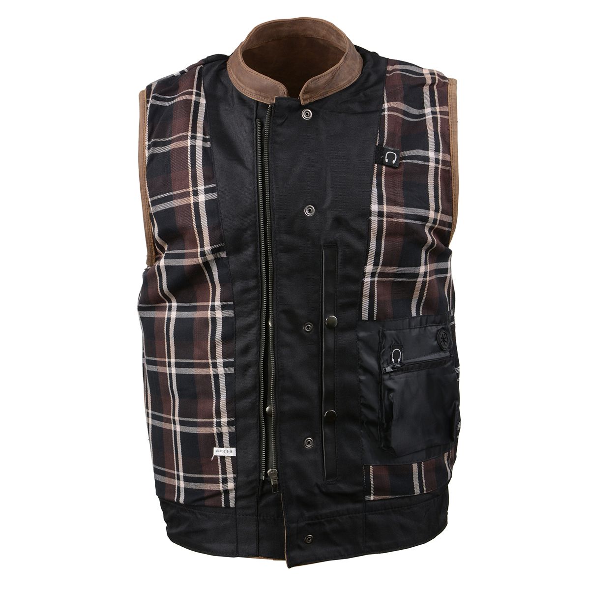 Milwaukee Leather MLM3519 Men's 'Rustler' Vintage Crazy Horse Brown Leather Club Style Motorcycle Vest