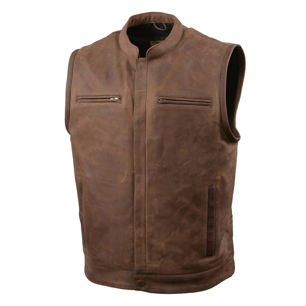 Milwaukee Leather MLM3519 Men's “Gambler” Crazy Horse Brown