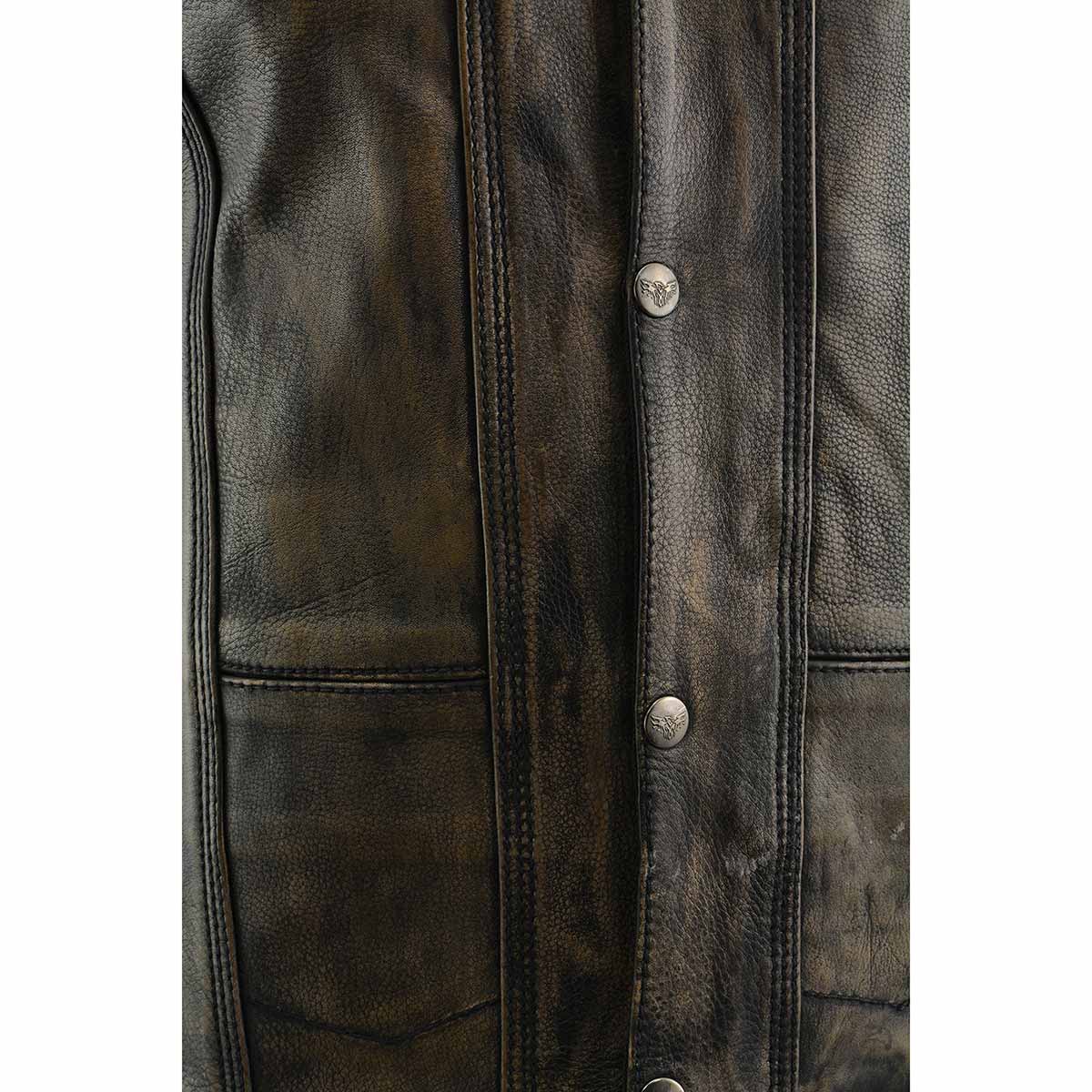 Milwaukee Leather MLM3540 Men's Roulette Distressed Brown 10 Pocket Motorcycle Leather Vest