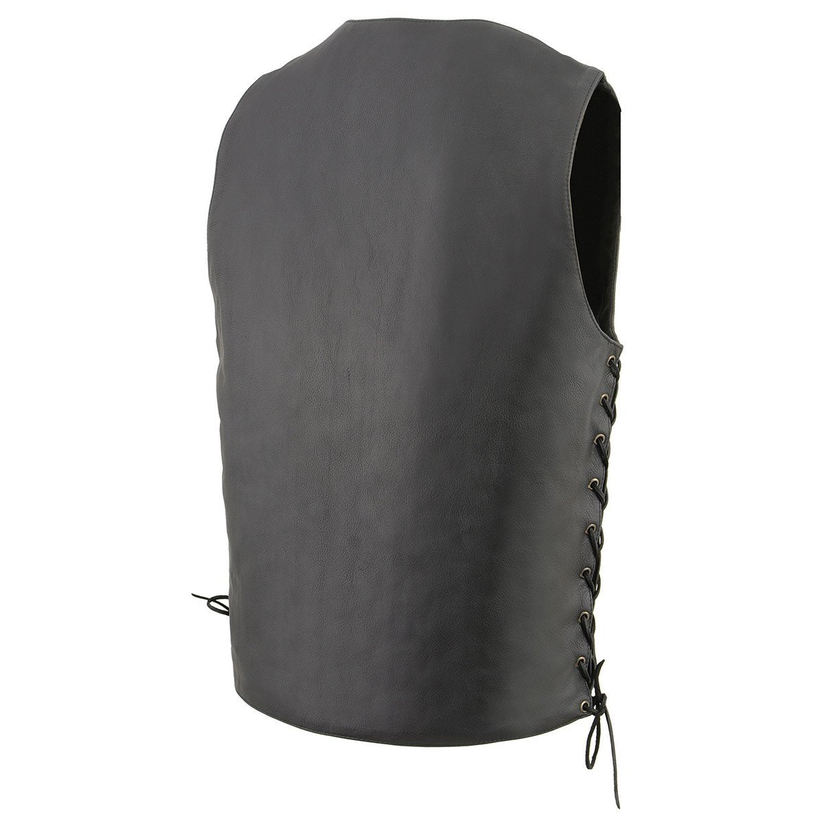 Milwaukee Leather MLM3541 Men's Roulette Black Premium Leather 10 Pocket Motorcycle Vest w/ Cool-Tec Leather Treatment